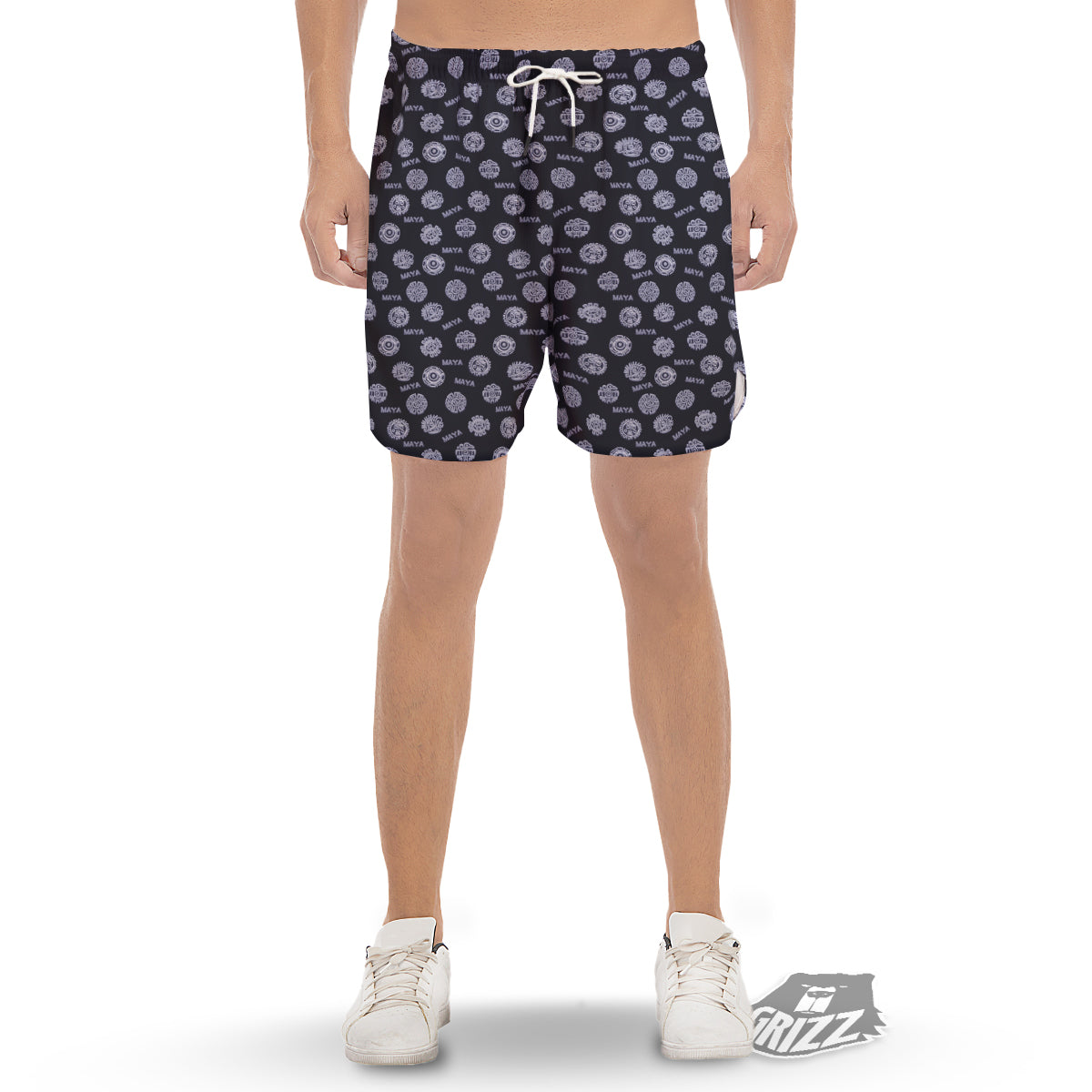 Calendar Aztec Maya Exotic Print Pattern Men's Gym Shorts-grizzshop