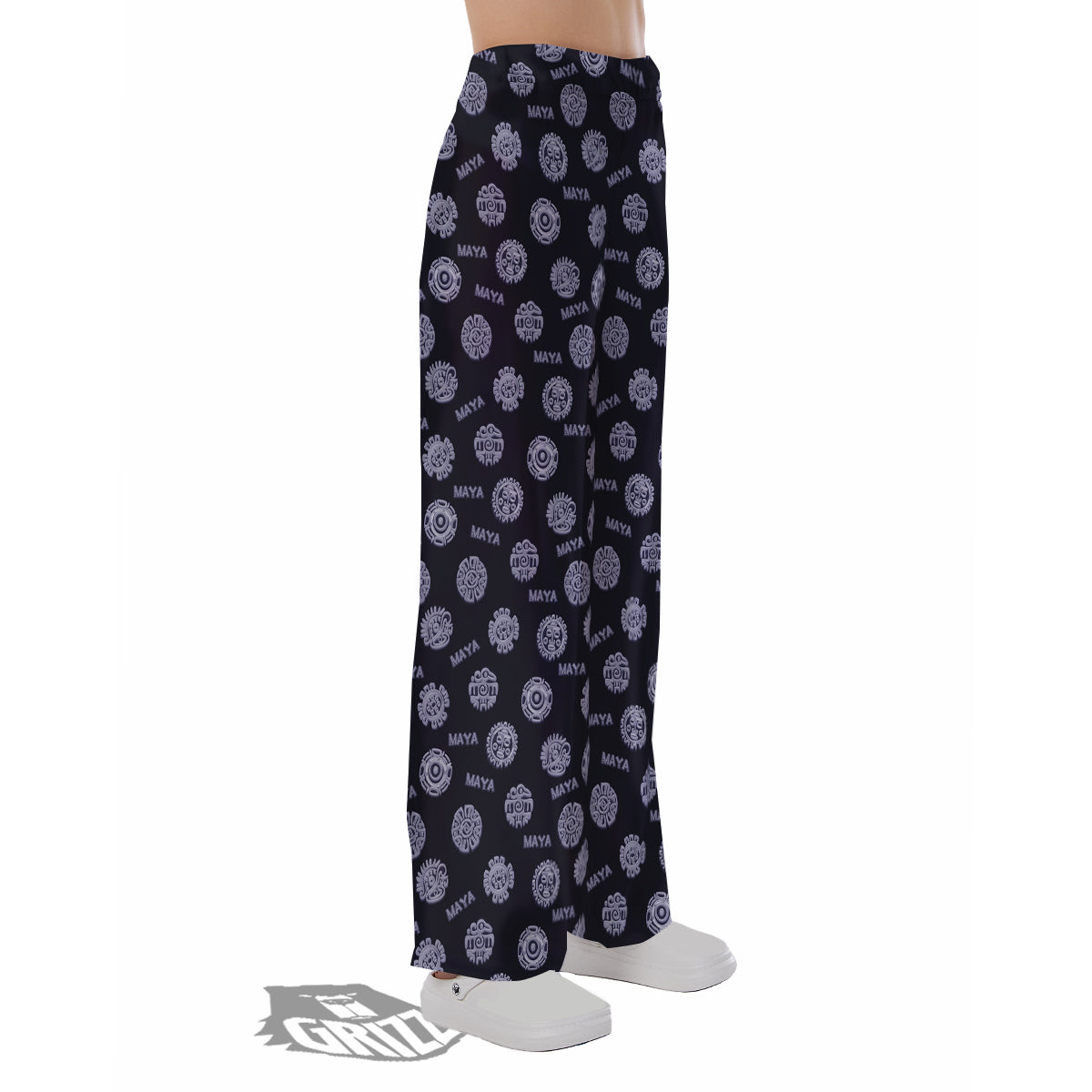 Calendar Aztec Maya Exotic Print Pattern Pajama Pants-grizzshop