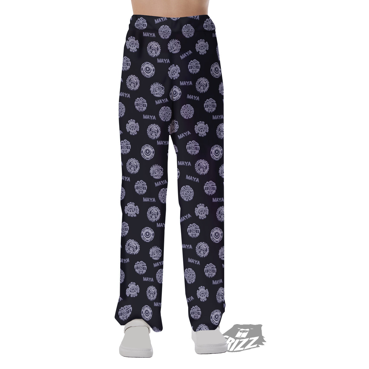 Calendar Aztec Maya Exotic Print Pattern Pajama Pants-grizzshop