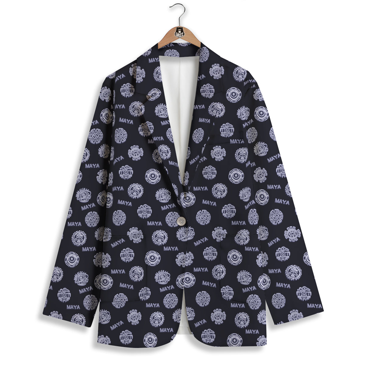 Calendar Aztec Maya Exotic Print Pattern Women's Blazer-grizzshop