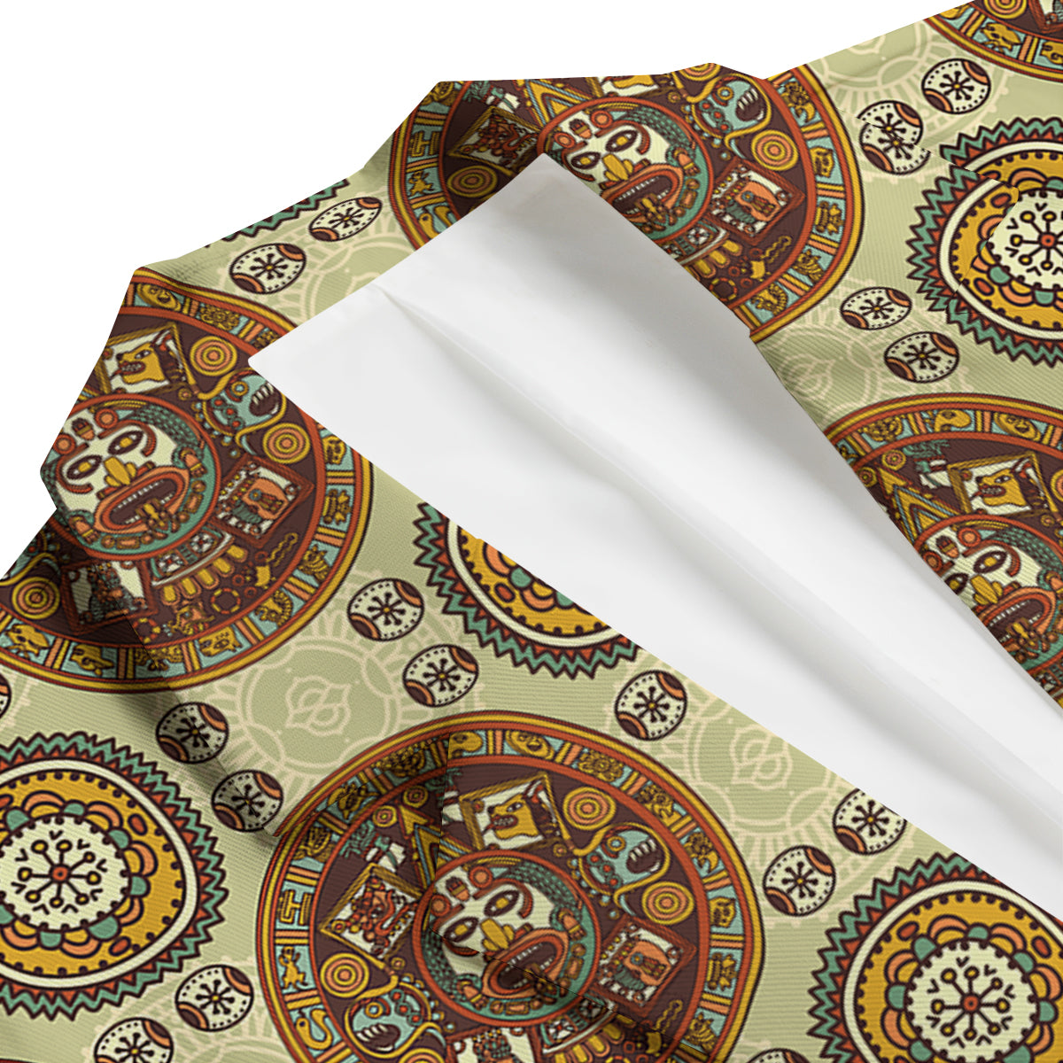Calendar Aztec Vintage Print Pattern Men's Blazer-grizzshop