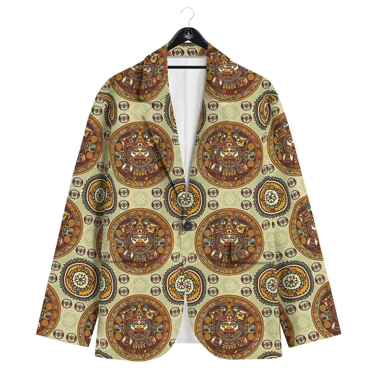 Calendar Aztec Vintage Print Pattern Men's Sport Coat-grizzshop
