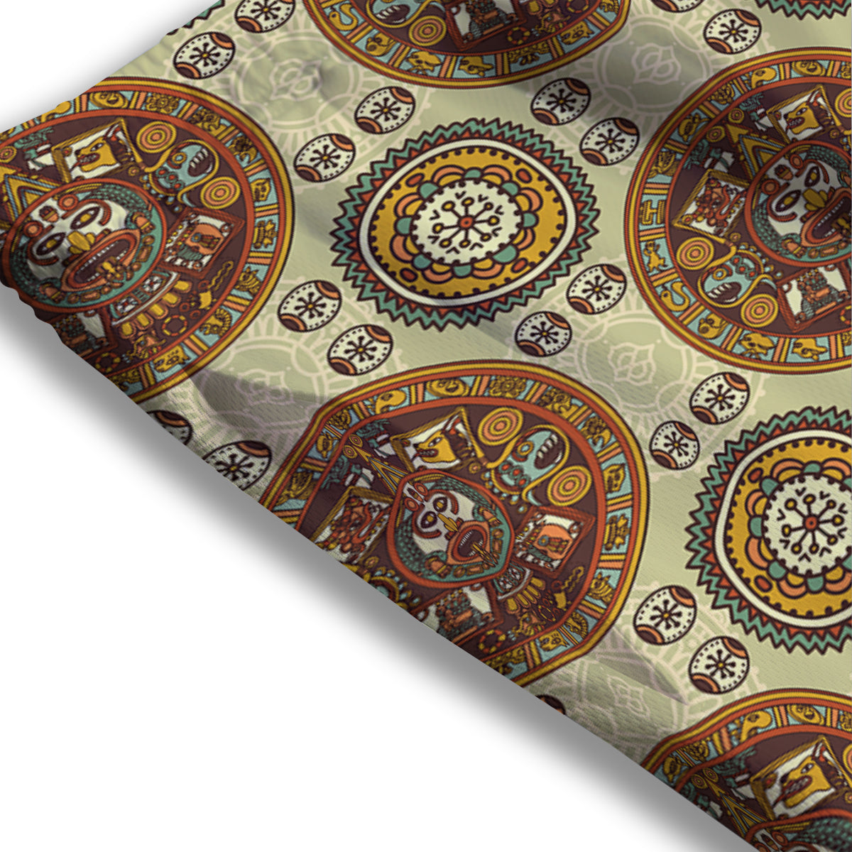 Ethnic Floral Print Pattern Mesh Shorts