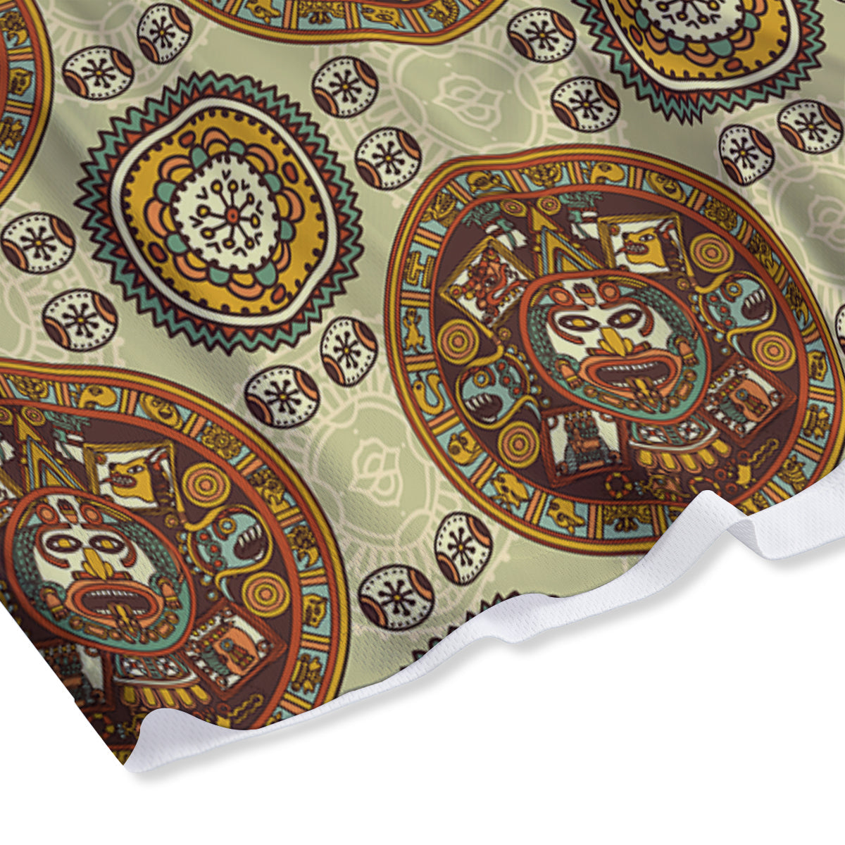 Ethnic Floral Print Pattern Mesh Shorts