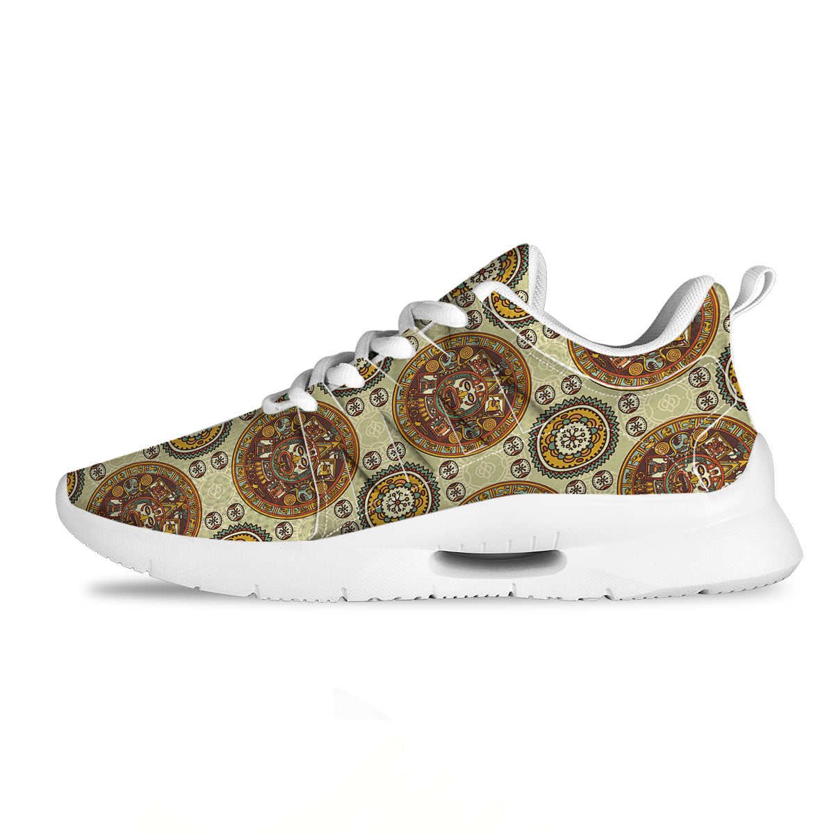 Calendar Aztec Vintage Print Pattern Tennis Shoes-grizzshop