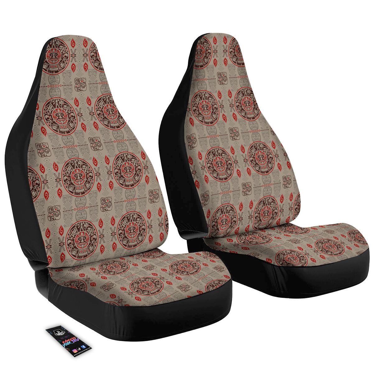 Calendar Aztec Vintagecolor Print Pattern Car Seat Covers-grizzshop