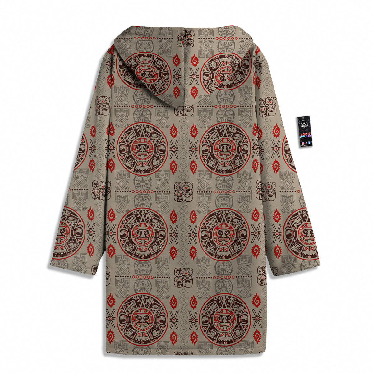 Calendar Aztec Vintagecolor Print Pattern Men's Windbreaker Jacket-grizzshop