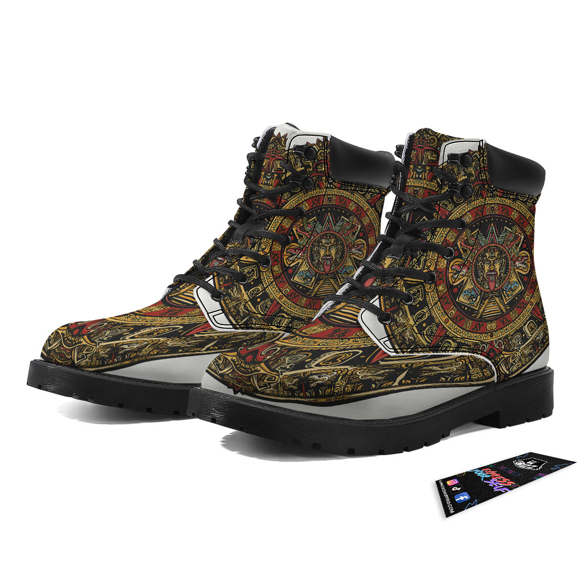 Calendar Mayan Print Boots-grizzshop