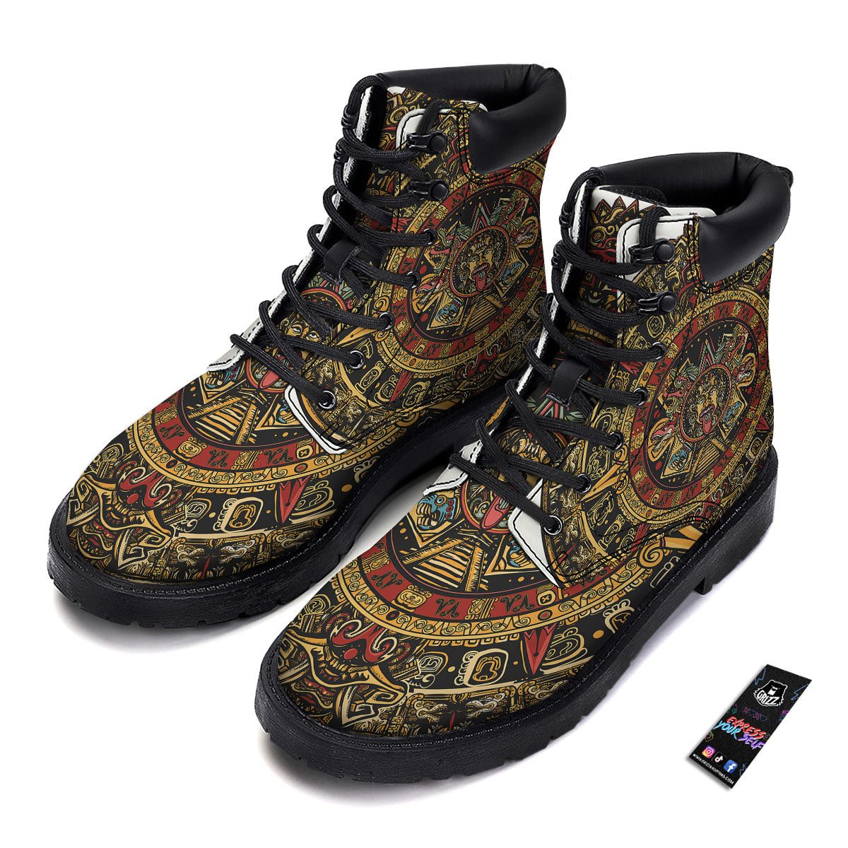 Calendar Mayan Print Boots-grizzshop