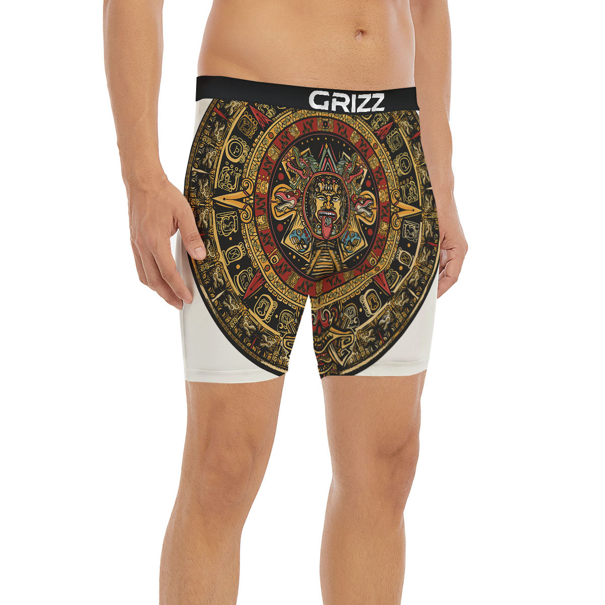 Calendar Mayan Print Boxer Briefs-grizzshop