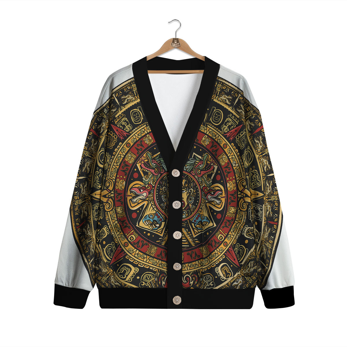 Calendar Mayan Print Cardigan-grizzshop
