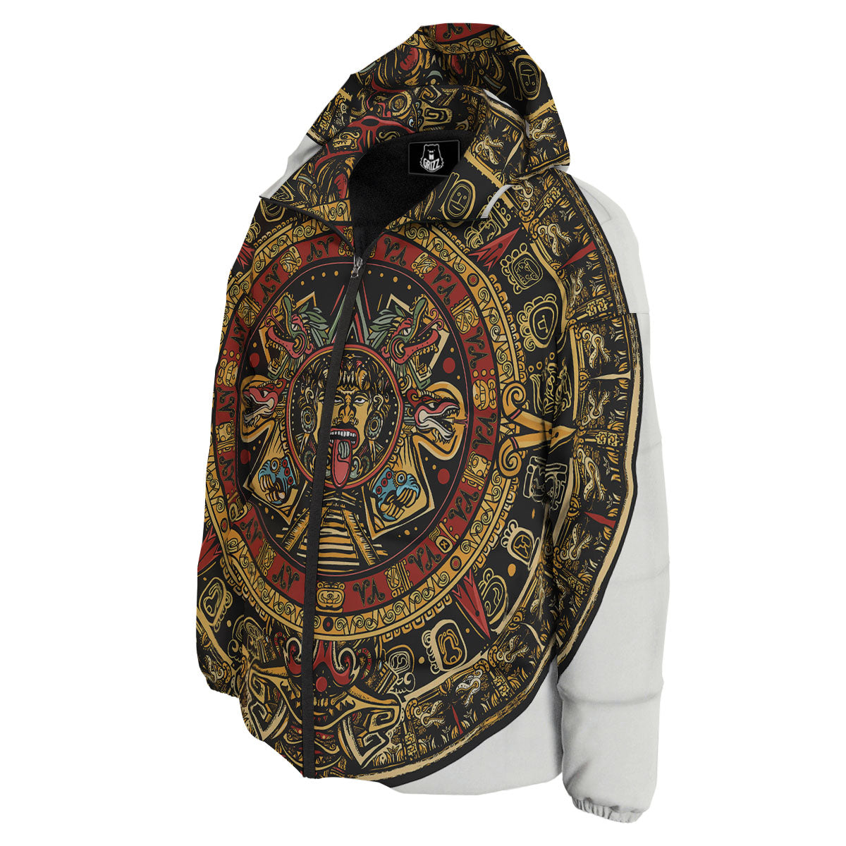 Calendar Mayan Print Down Jacket-grizzshop