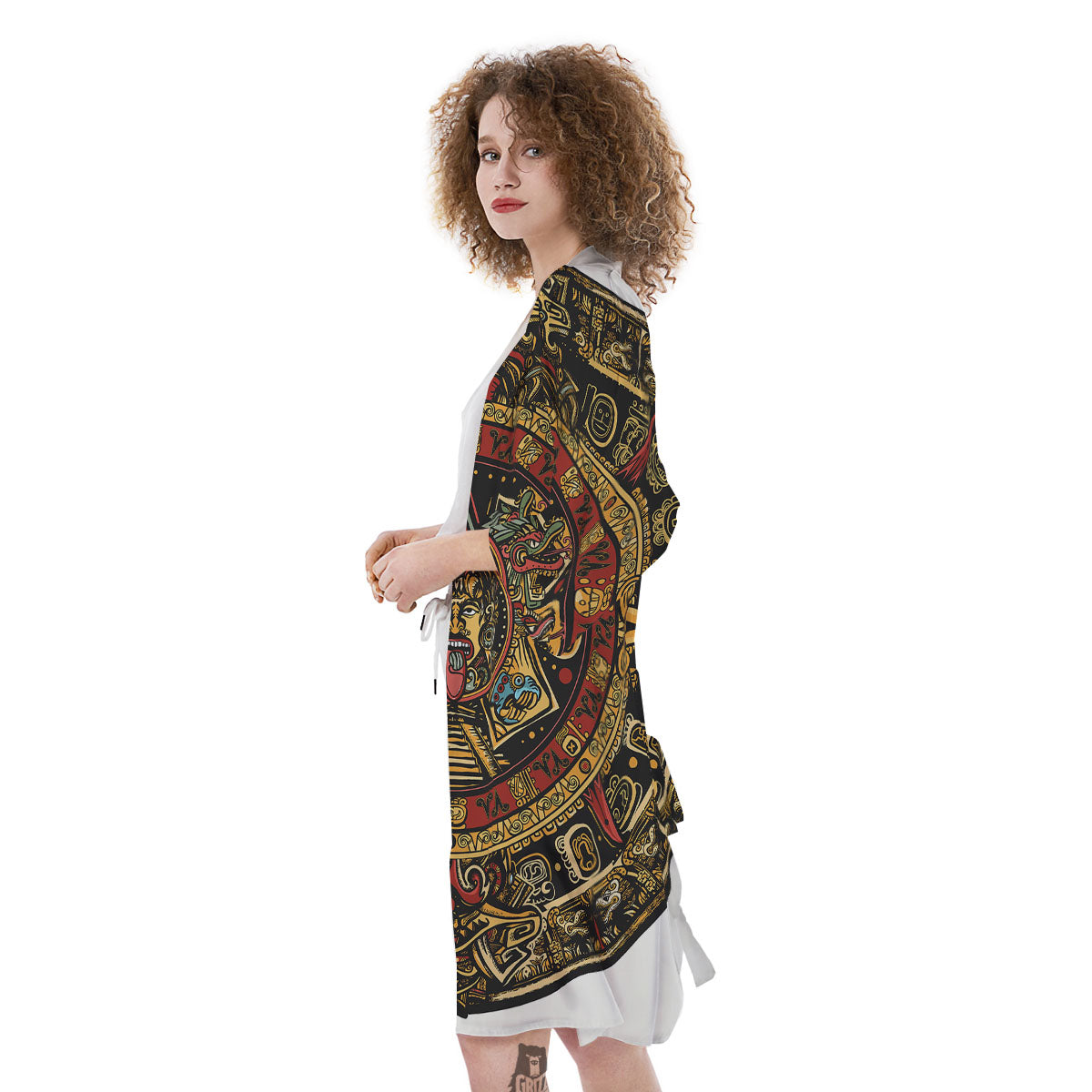 Calendar Mayan Print Kimono-grizzshop