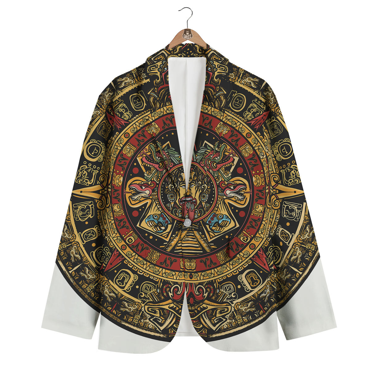 Calendar Mayan Print Men's Blazer-grizzshop