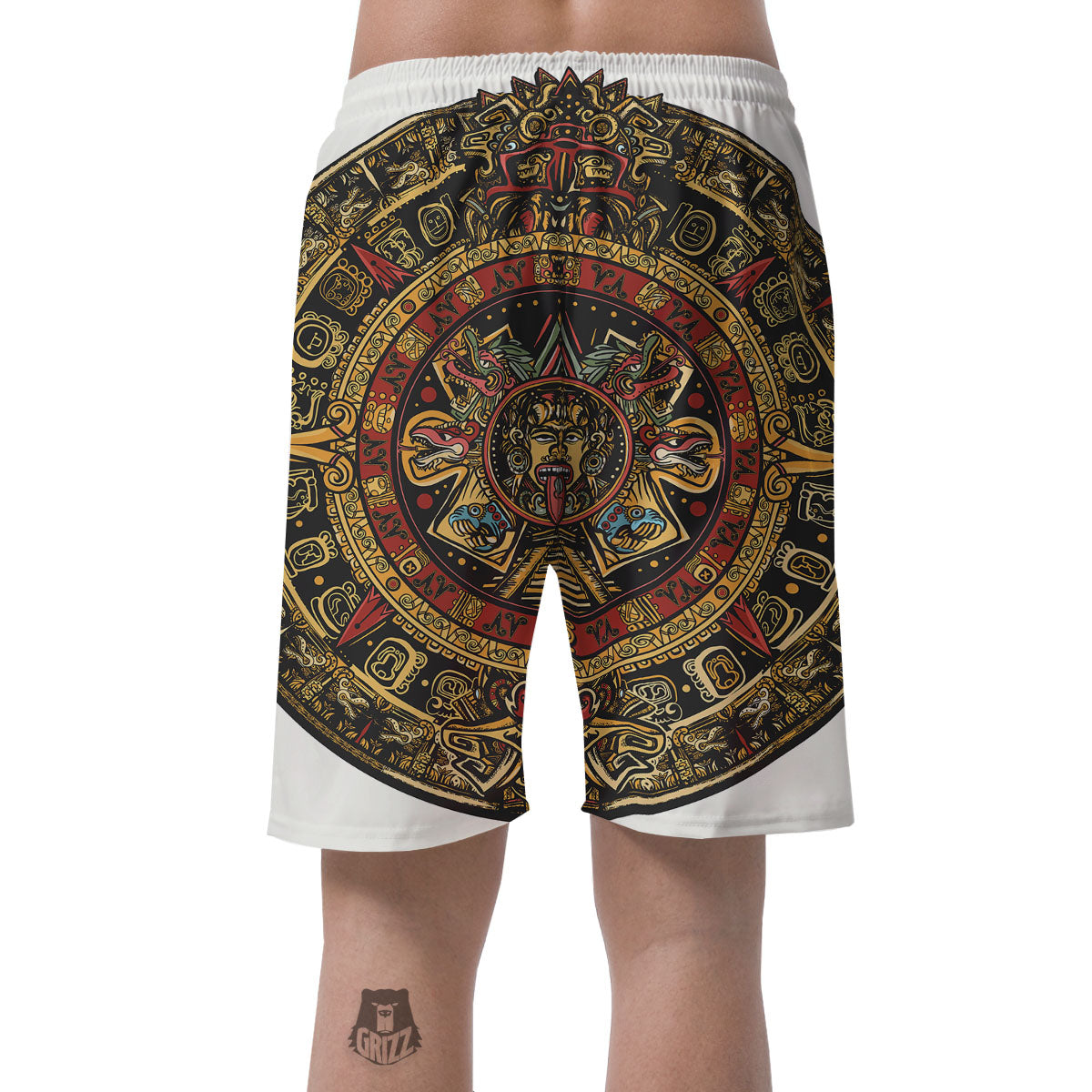 Calendar Mayan Print Men's Shorts-grizzshop