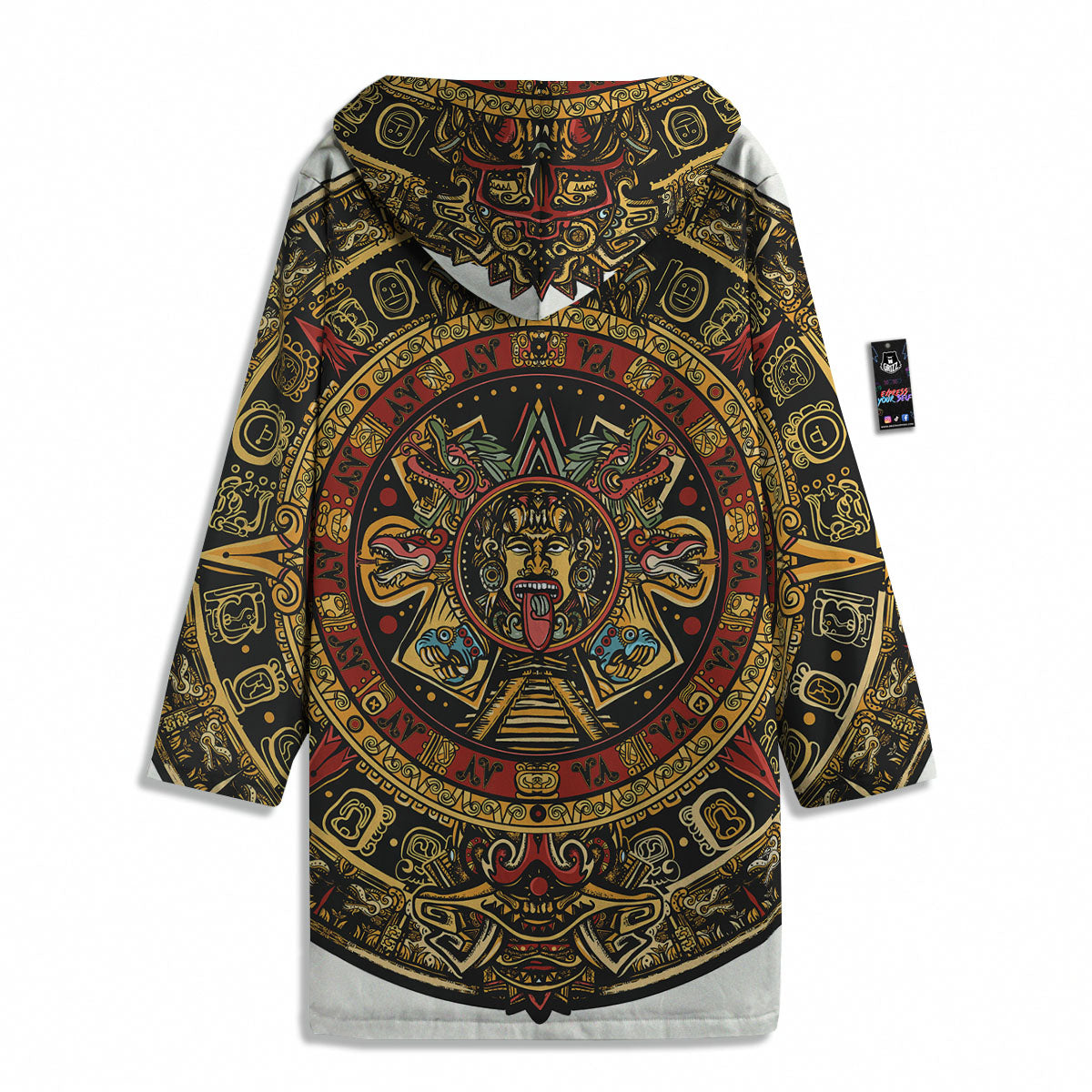 Calendar Mayan Print Men's Windbreaker Jacket-grizzshop