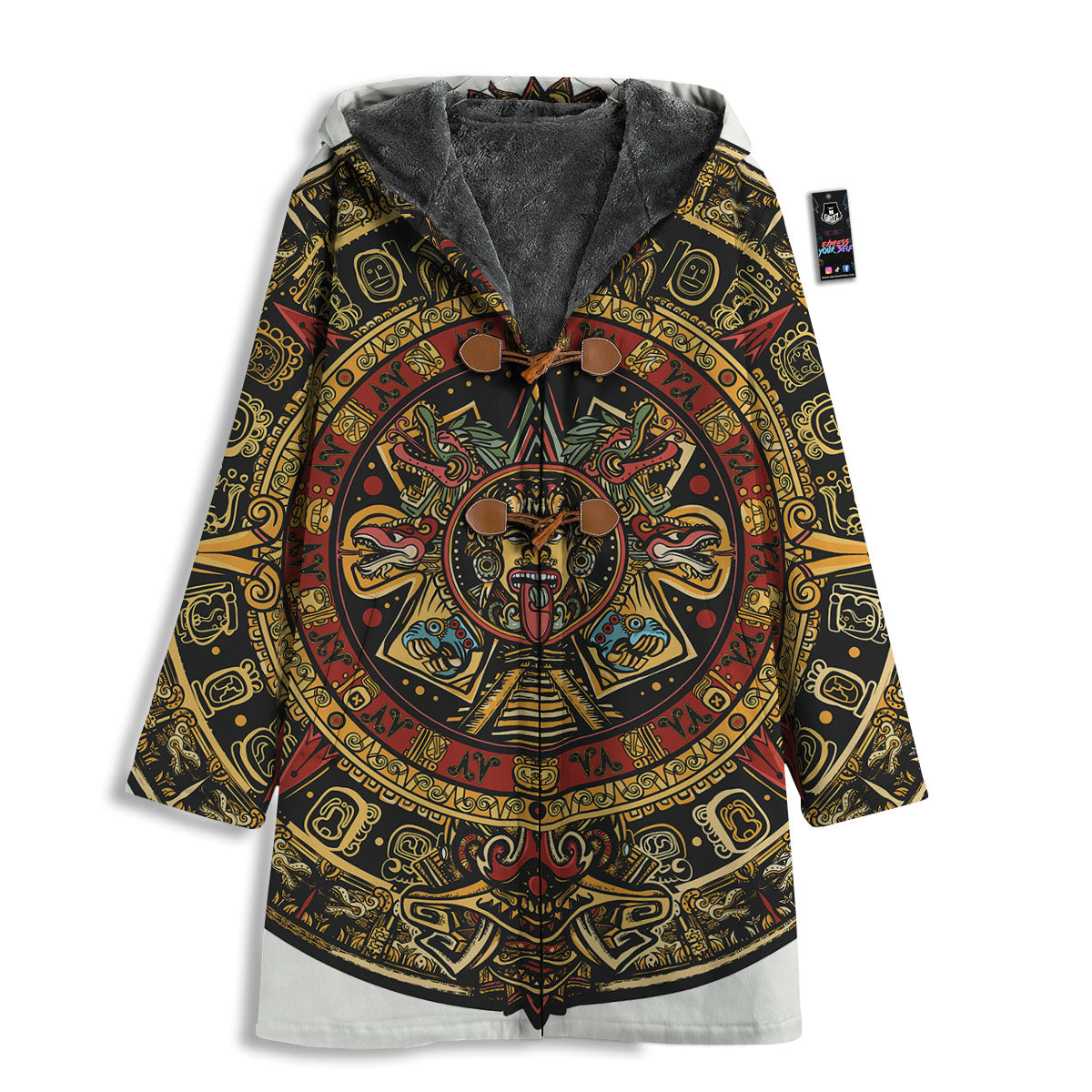 Calendar Mayan Print Men's Windbreaker Jacket-grizzshop