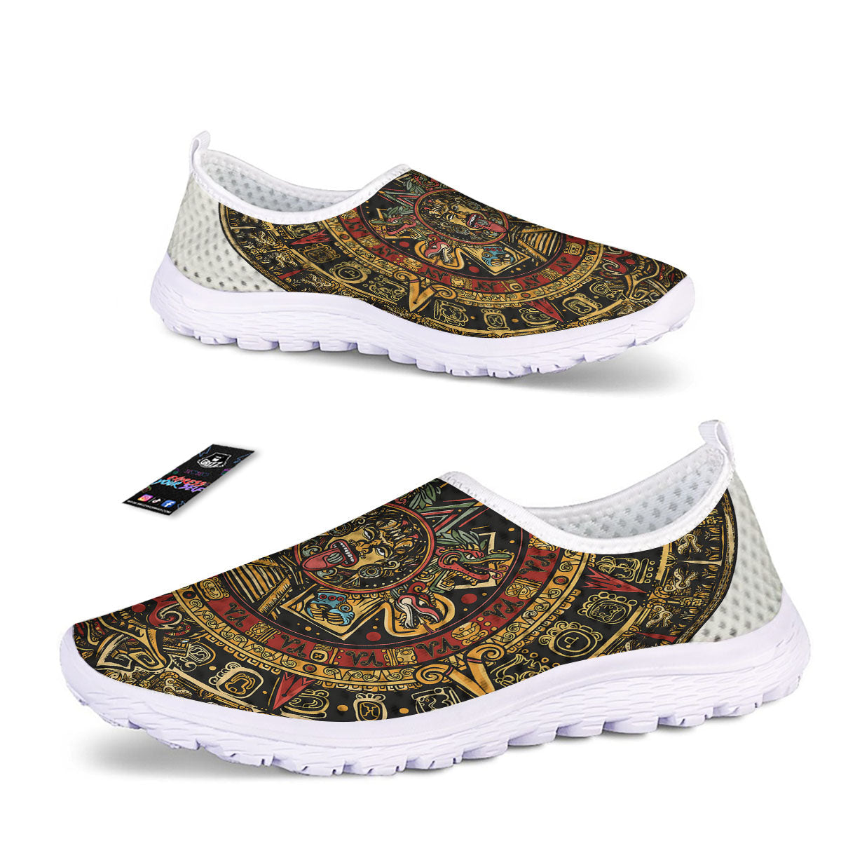 Calendar Mayan Print Nurse Shoes-grizzshop