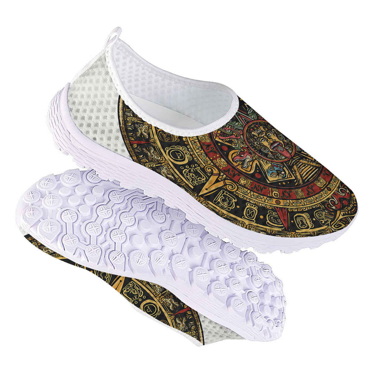 Calendar Mayan Print Nurse Shoes-grizzshop