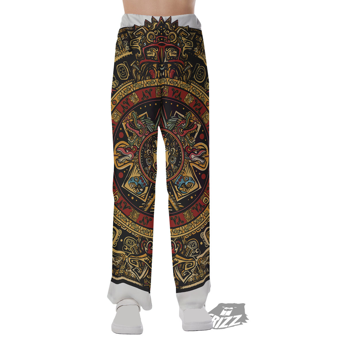 Calendar Mayan Print Pajama Pants-grizzshop