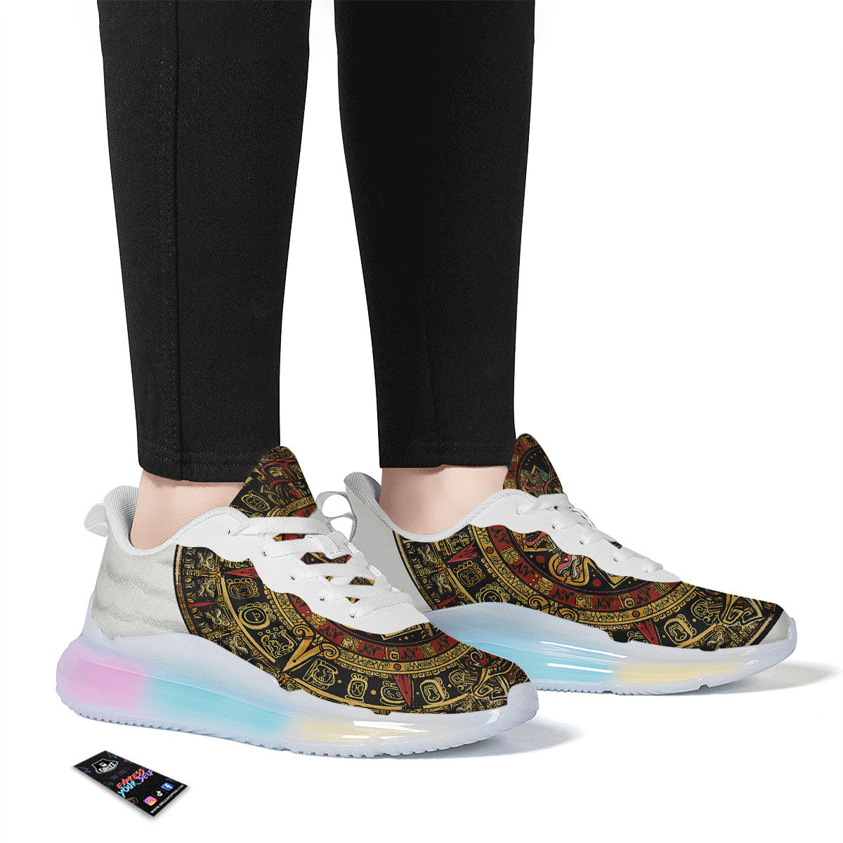 Calendar Mayan Print Running Sneakers-grizzshop