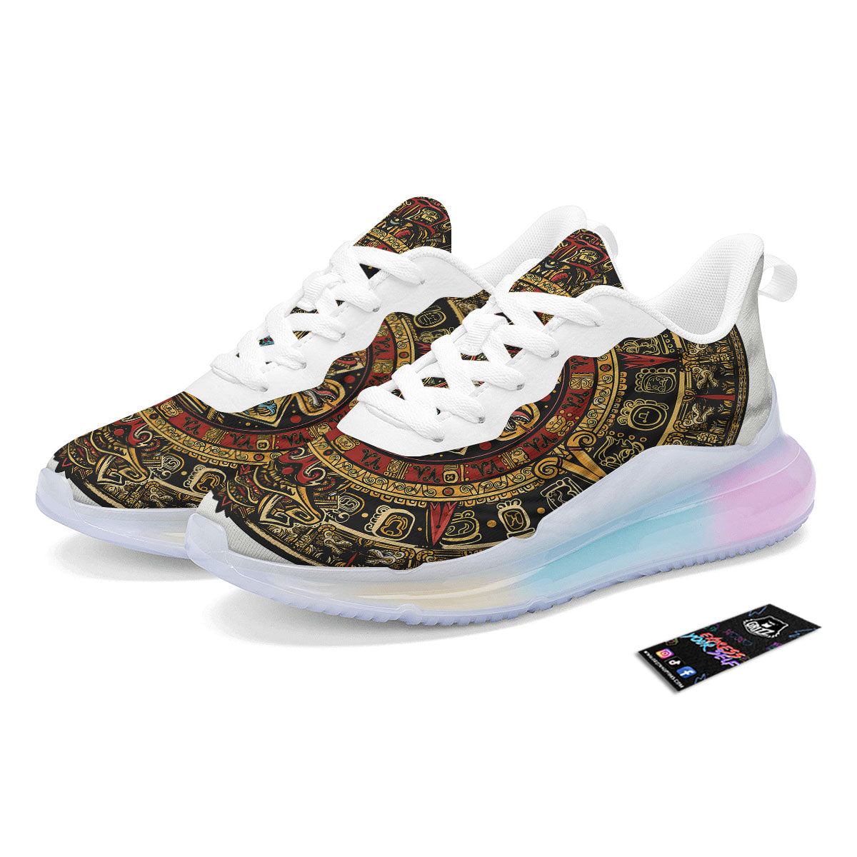 Calendar Mayan Print Running Sneakers-grizzshop