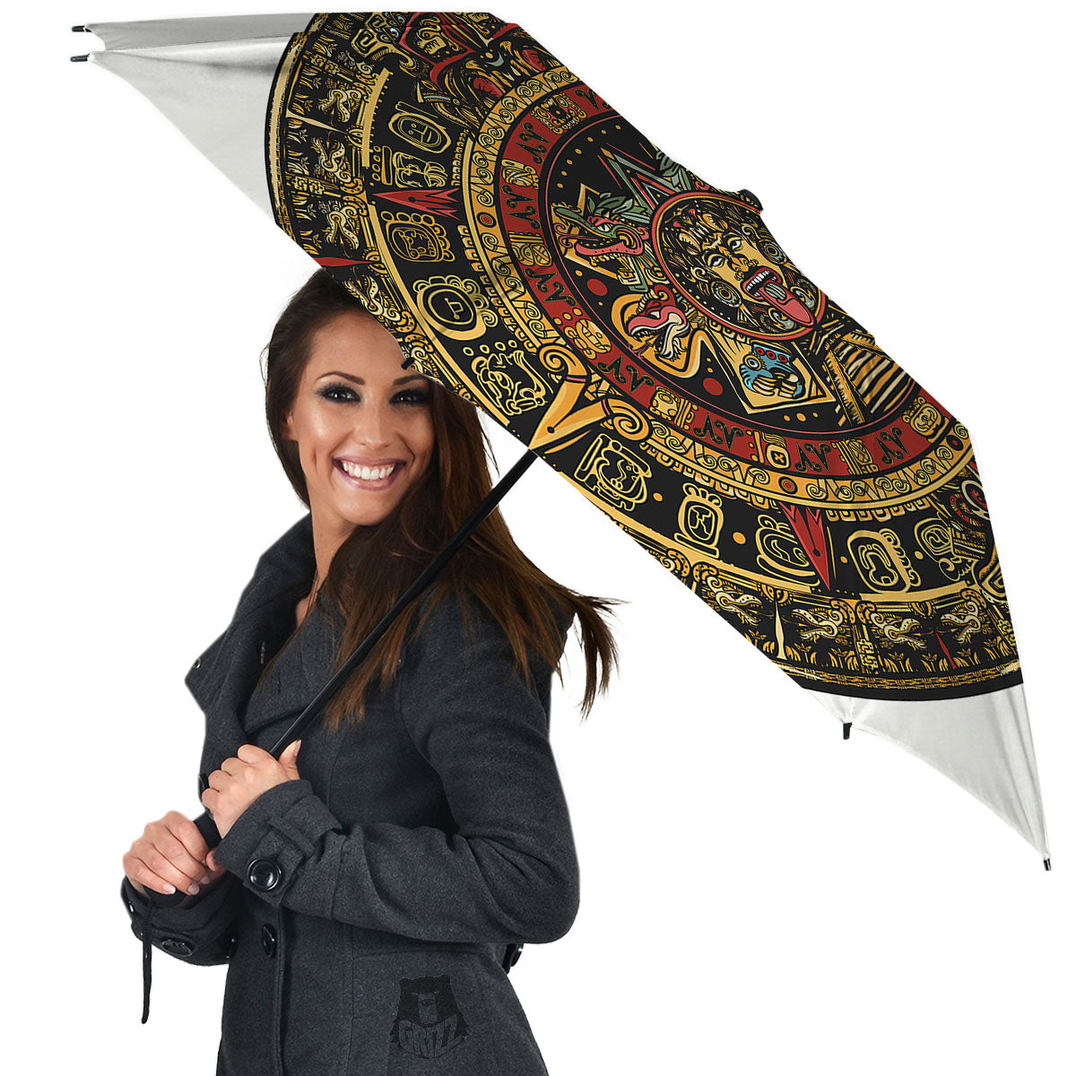 Calendar Mayan Print Umbrella-grizzshop