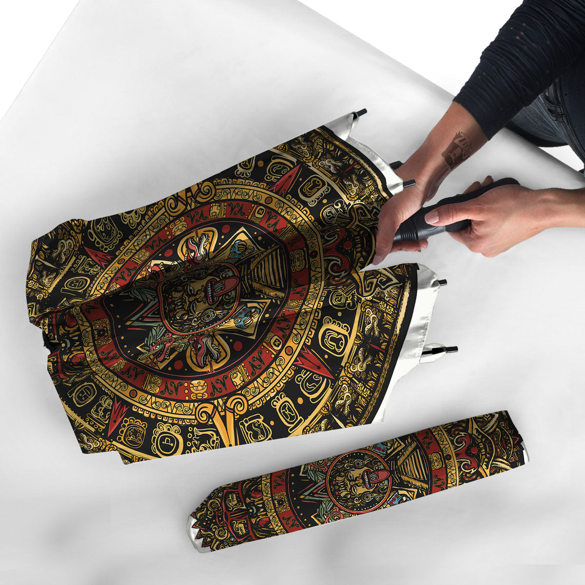 Calendar Mayan Print Umbrella-grizzshop