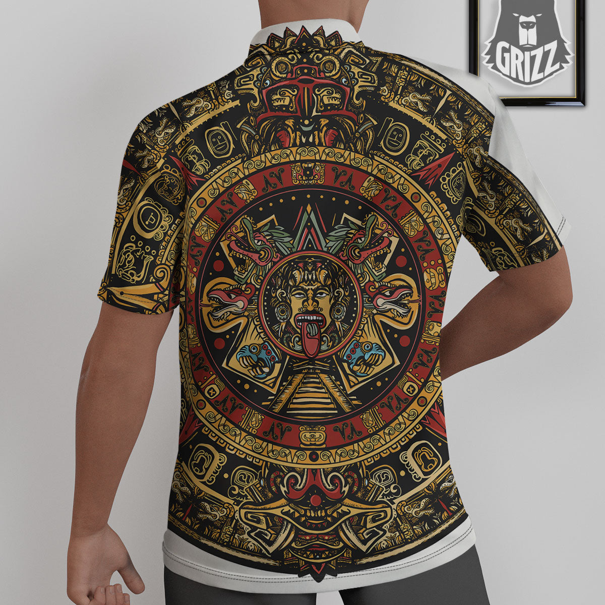 Calendar Mayan Print Untucked Shirts-grizzshop