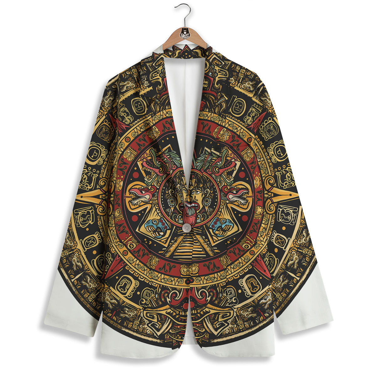 Calendar Mayan Print Women's Blazer-grizzshop
