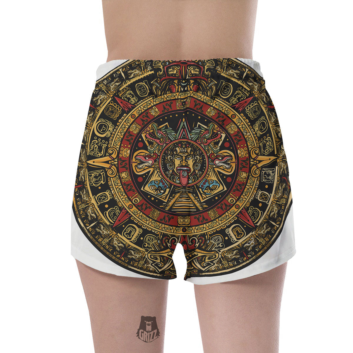 Calendar Mayan Print Women's Shorts-grizzshop