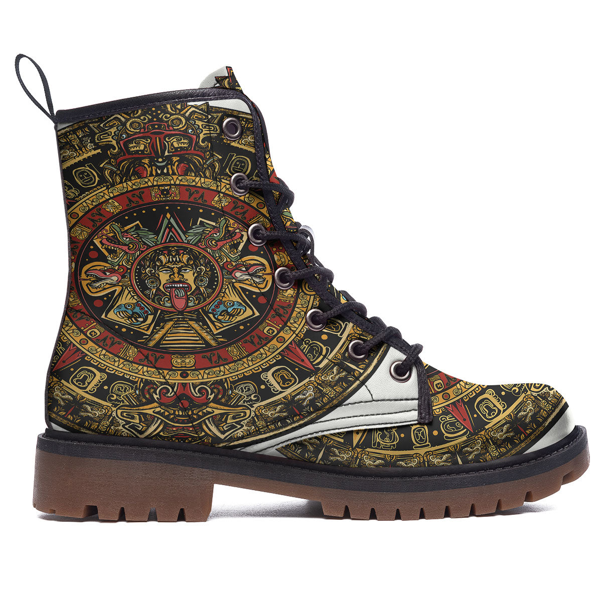 Calendar Mayan Print Work Boots-grizzshop