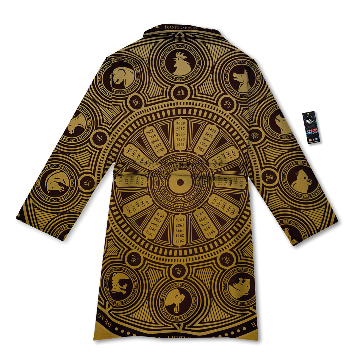 Calendar Signs Chinese Zodiac Print Bathrobe-grizzshop