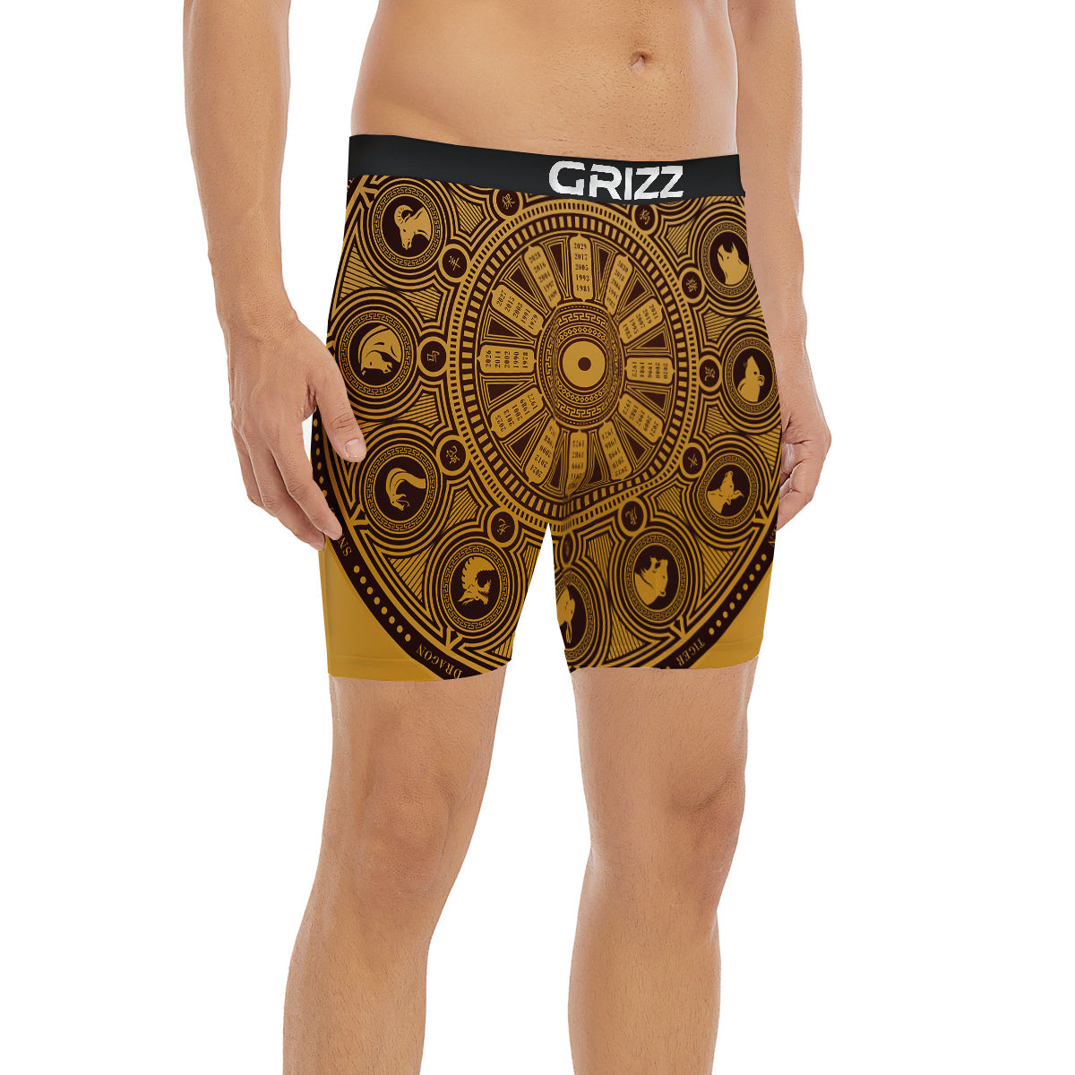 Calendar Signs Chinese Zodiac Print Boxer Briefs-grizzshop