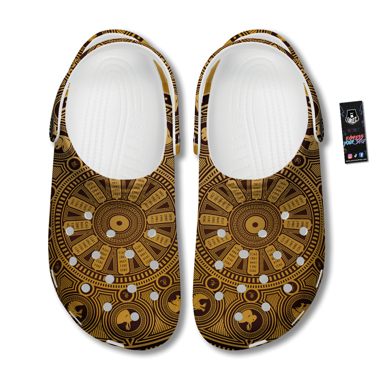 Calendar Signs Chinese Zodiac Print Clog-grizzshop