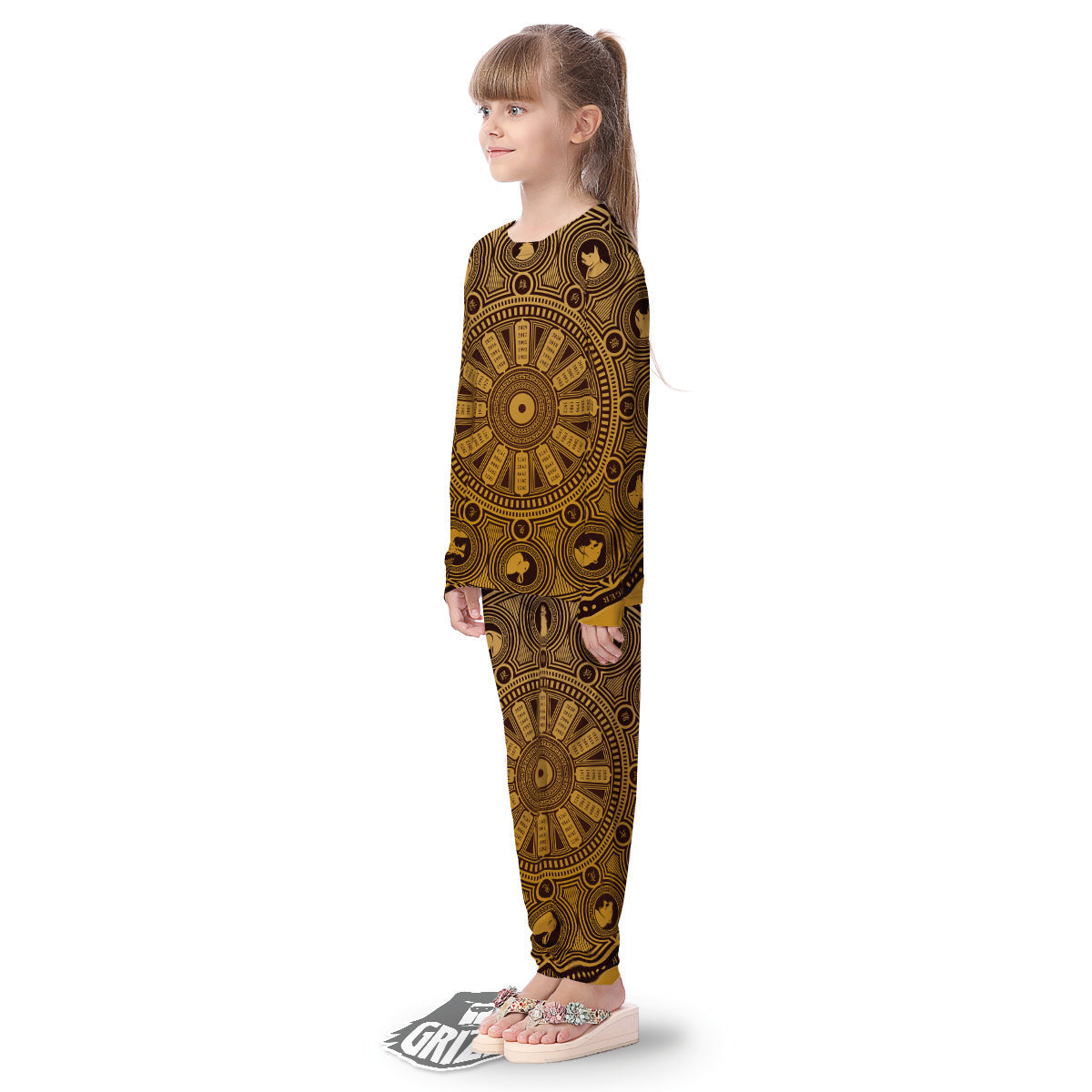 Calendar Signs Chinese Zodiac Print Kid's Pajamas-grizzshop