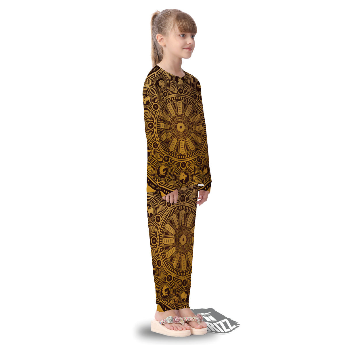 Calendar Signs Chinese Zodiac Print Kid's Pajamas-grizzshop