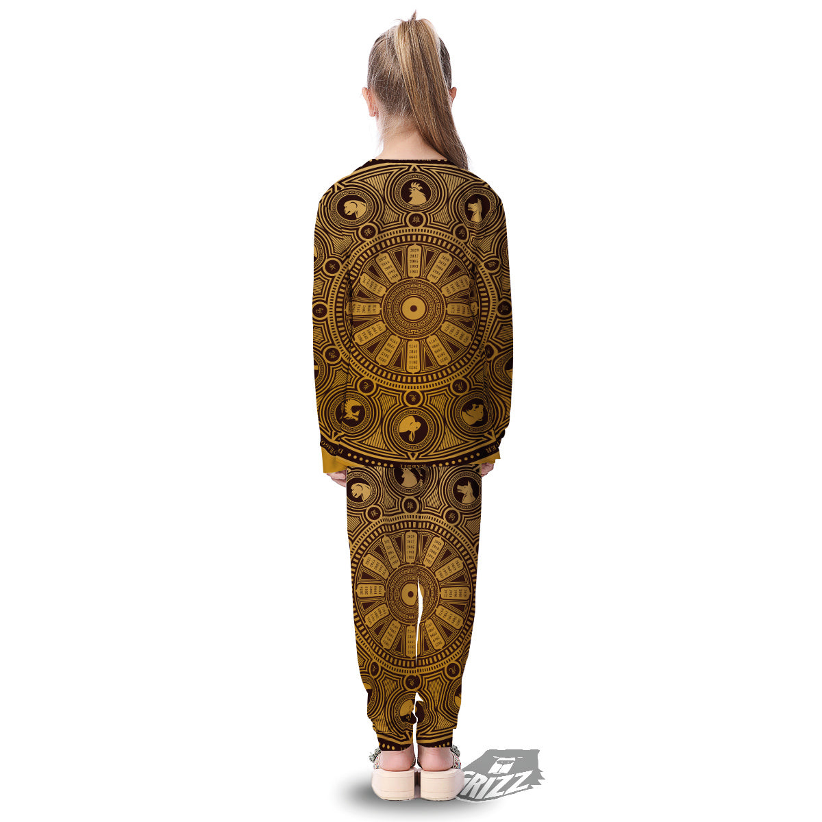 Calendar Signs Chinese Zodiac Print Kid's Pajamas-grizzshop