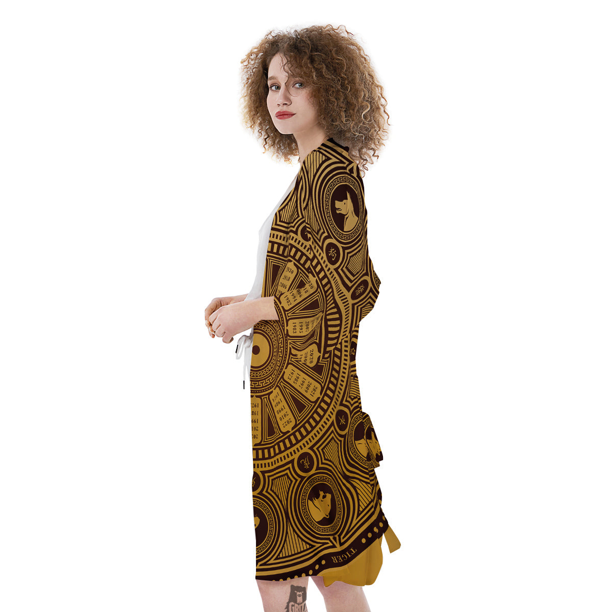 Calendar Signs Chinese Zodiac Print Kimono-grizzshop