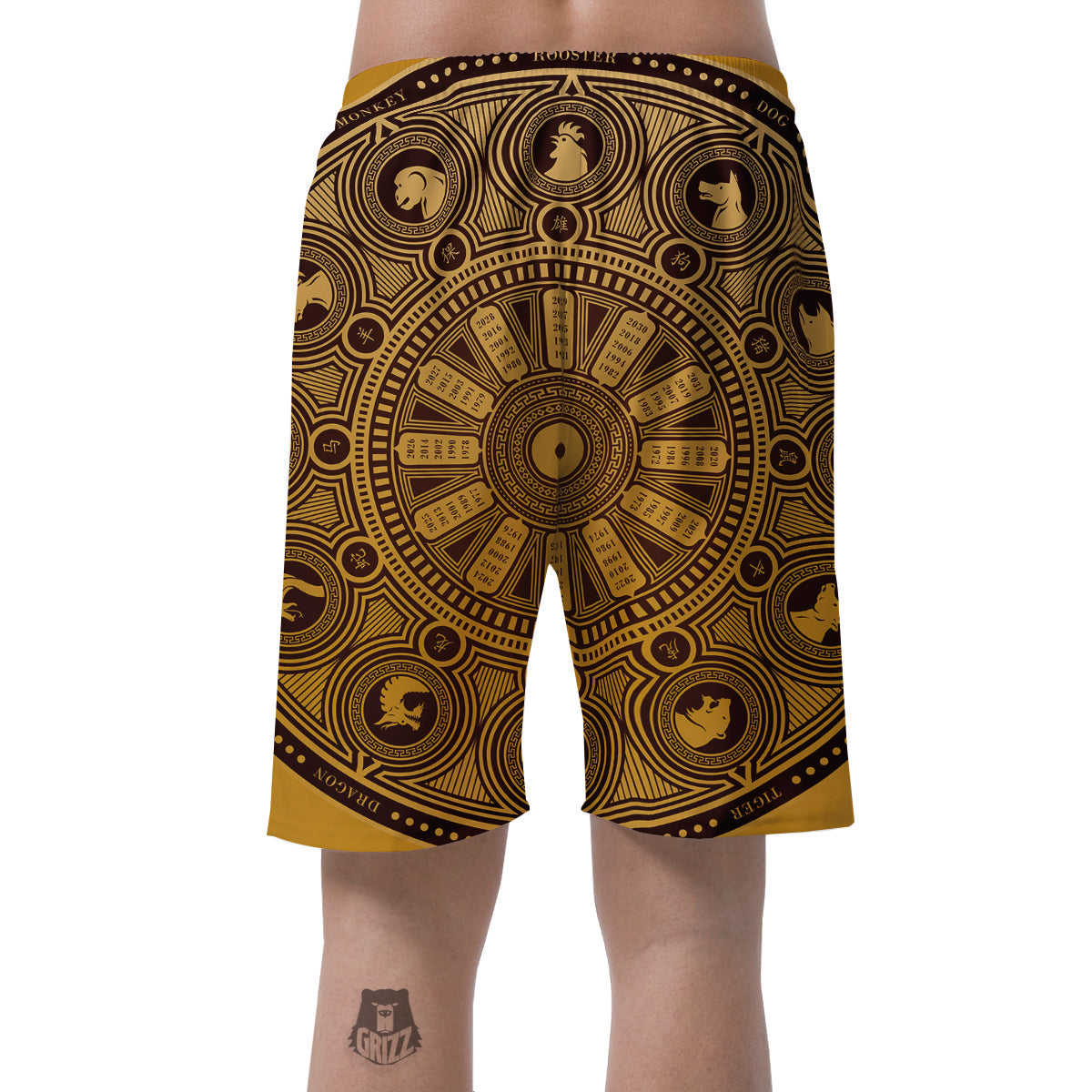 Calendar Signs Chinese Zodiac Print Men's Shorts-grizzshop