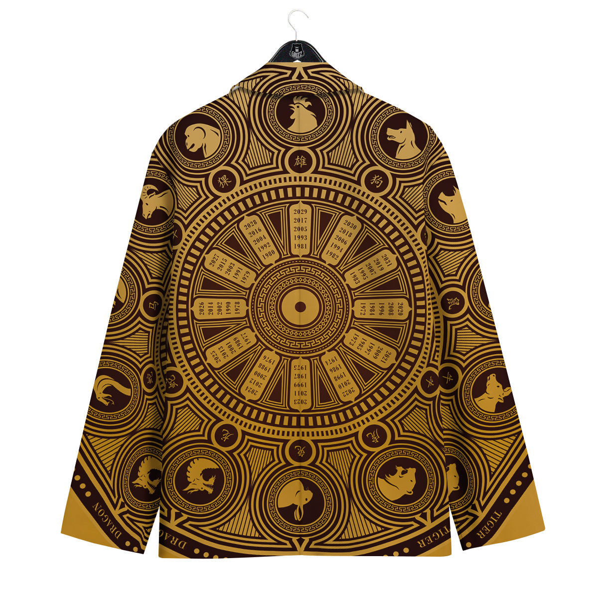 Calendar Signs Chinese Zodiac Print Men's Sport Coat-grizzshop