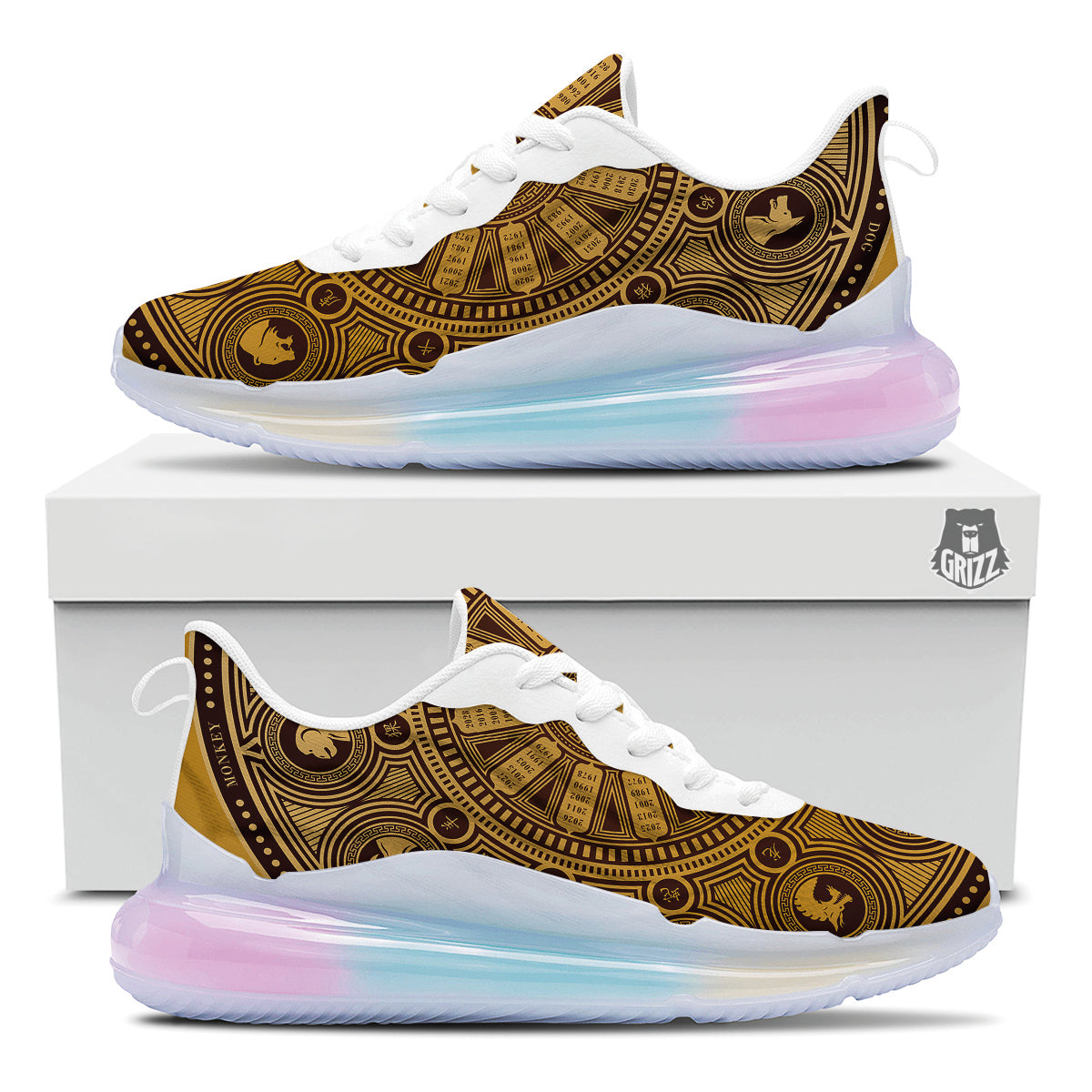 Calendar Signs Chinese Zodiac Print Running Sneakers-grizzshop