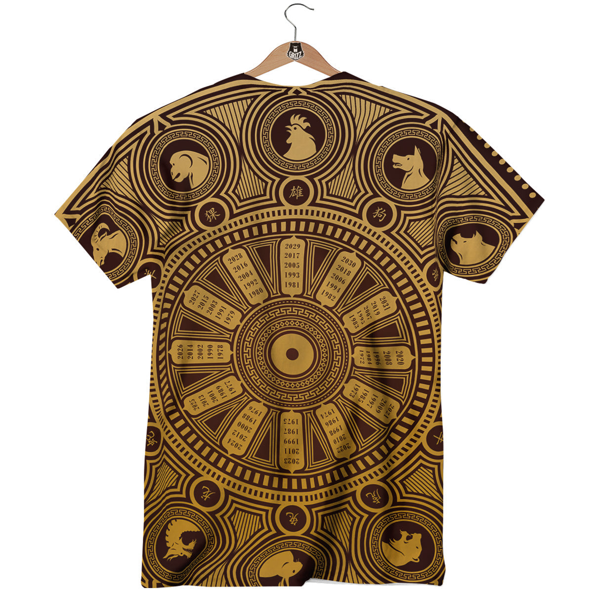 Calendar Signs Chinese Zodiac Print T-Shirt-grizzshop