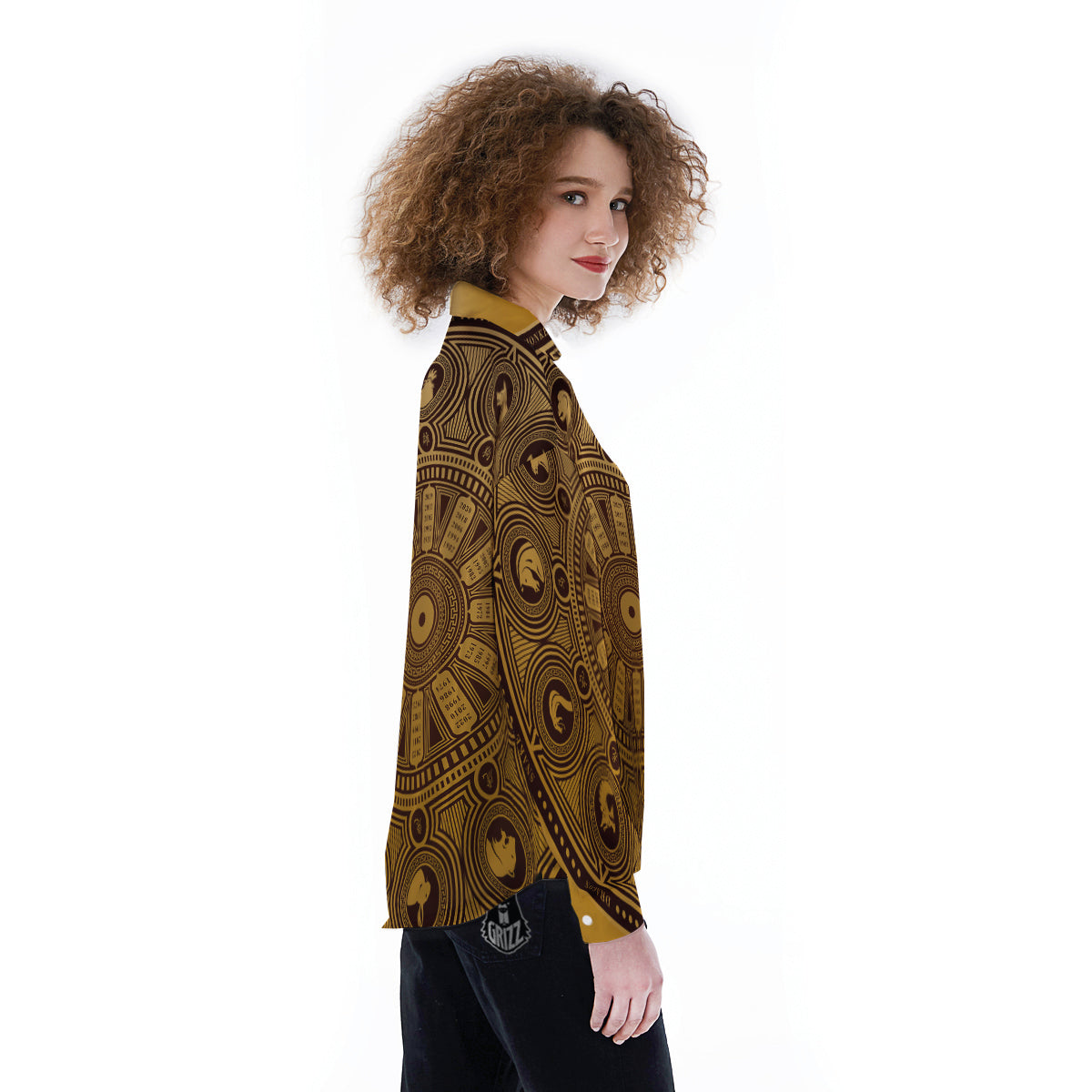 Calendar Signs Chinese Zodiac Print Women's Long Sleeve Shirts-grizzshop