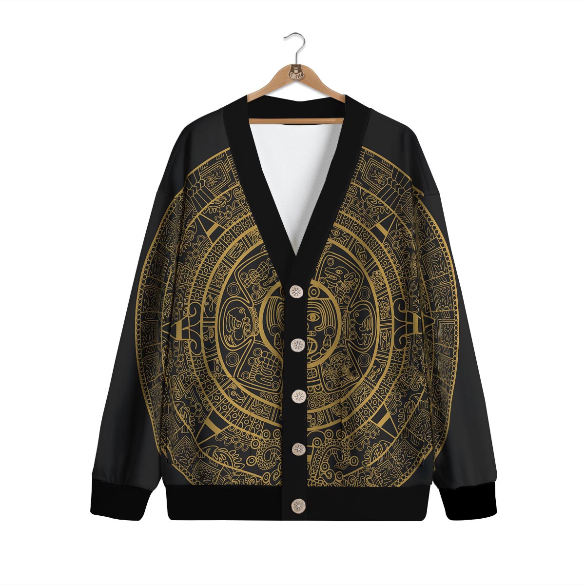 Calendar Tribal Maya Print Cardigan-grizzshop