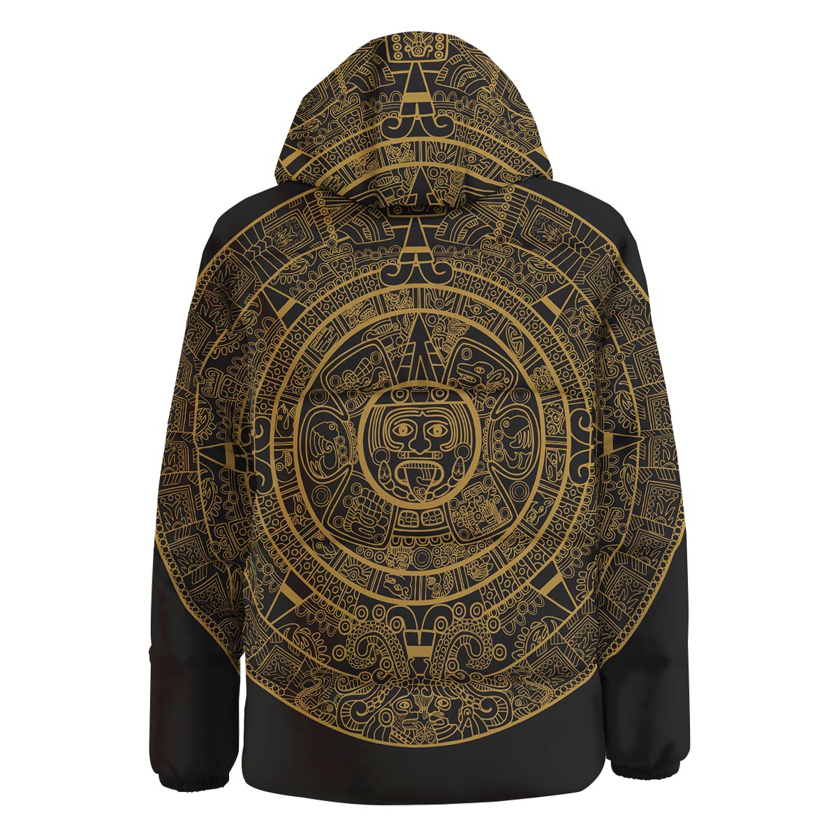 Calendar Tribal Maya Print Down Jacket-grizzshop