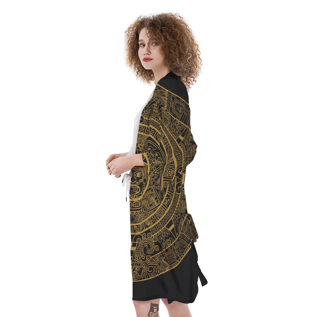 Calendar Tribal Maya Print Kimono-grizzshop