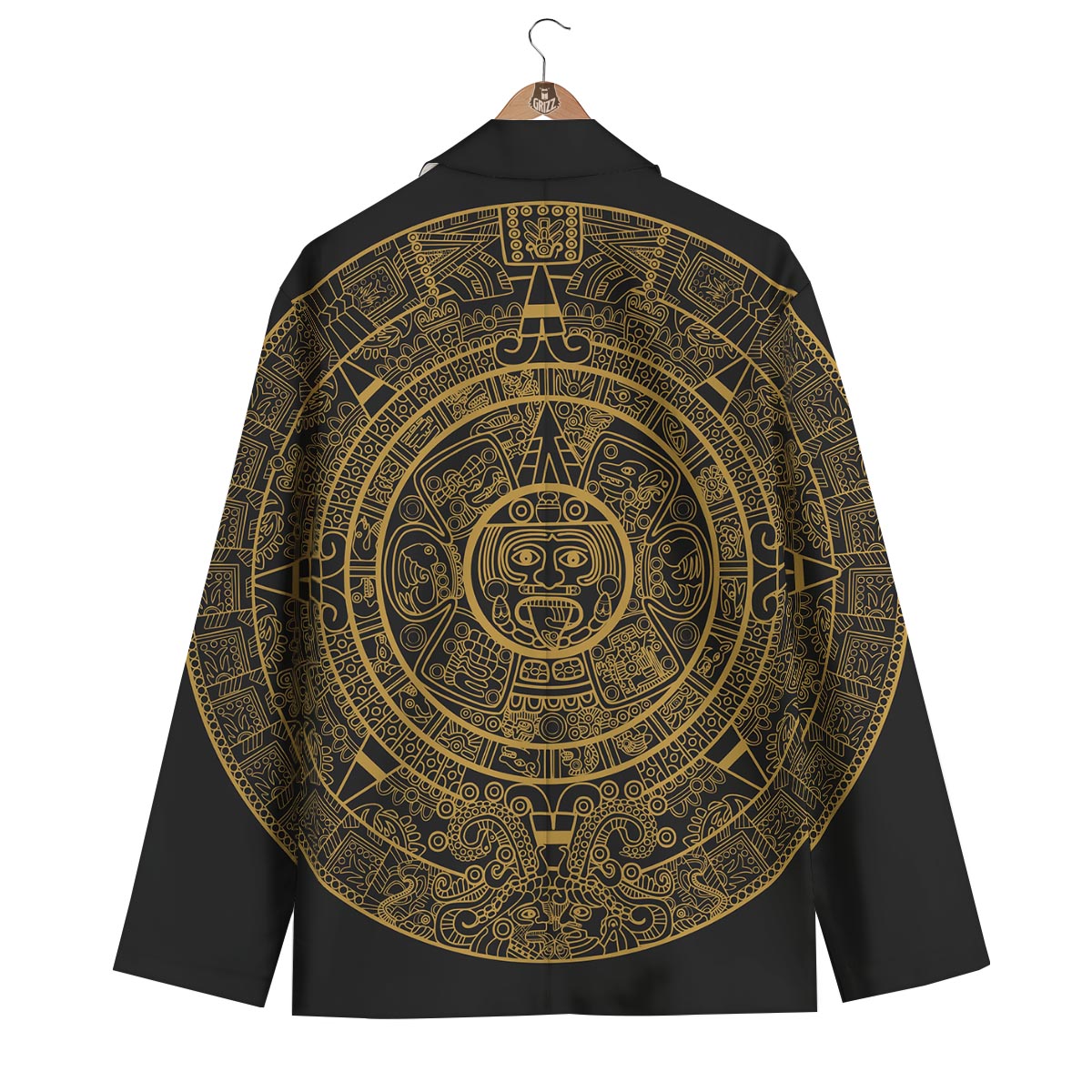 Calendar Tribal Maya Print Men's Blazer-grizzshop
