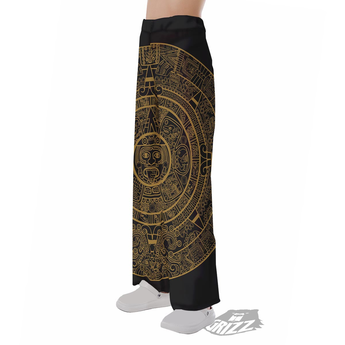 Calendar Tribal Maya Print Pajama Pants-grizzshop