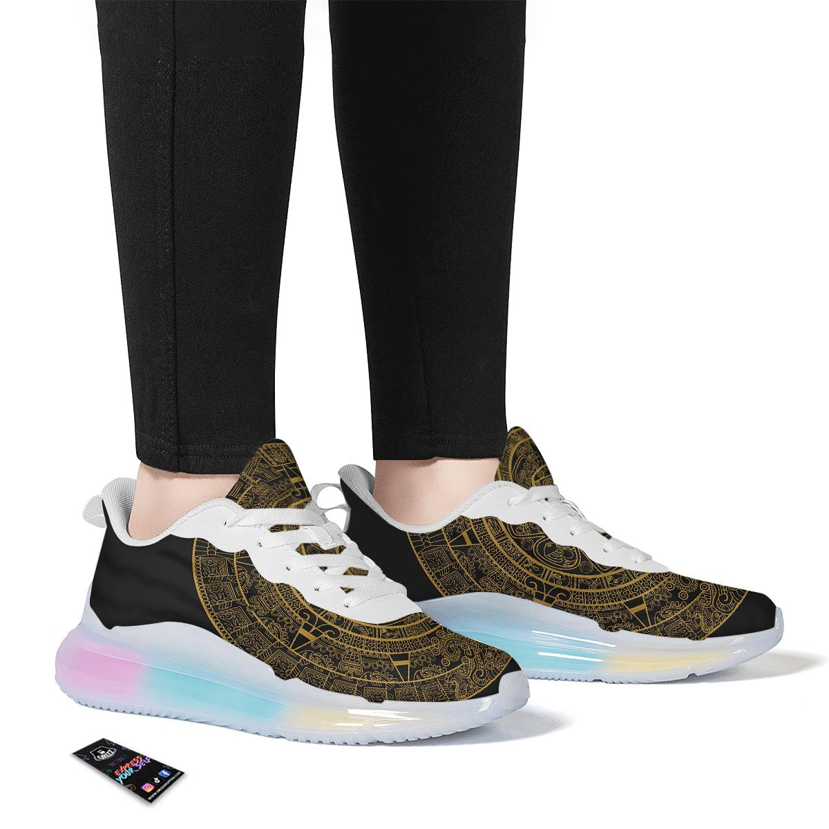 Calendar Tribal Maya Print Running Sneakers-grizzshop
